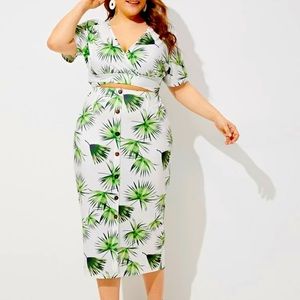 Two piece skirt and crop top